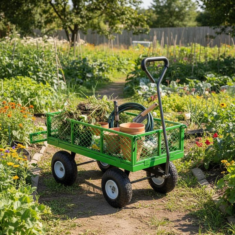 Heavy Equipment Tires - Steel Garden Cart 680 Lbs For