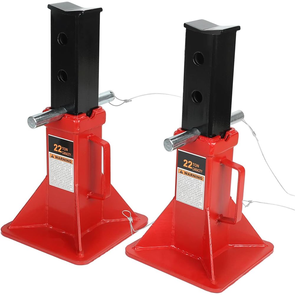 Heavy Equipment Jack Stands - Adjustable 22 Ton Heavy Duty Pin