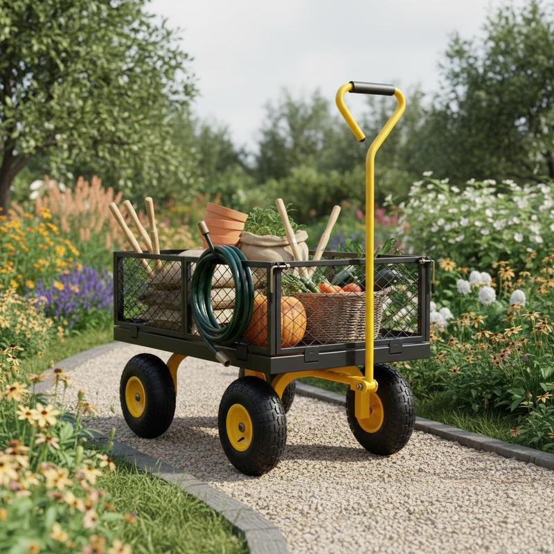 Steel Garden Cart 900 Lbs For  - Heavy Equipment Tires incelemesi ve fiyatı