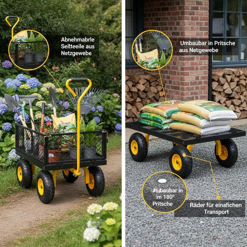Steel Garden Cart 900 Lbs For  - Heavy Equipment Tires incelemesi ve fiyatı