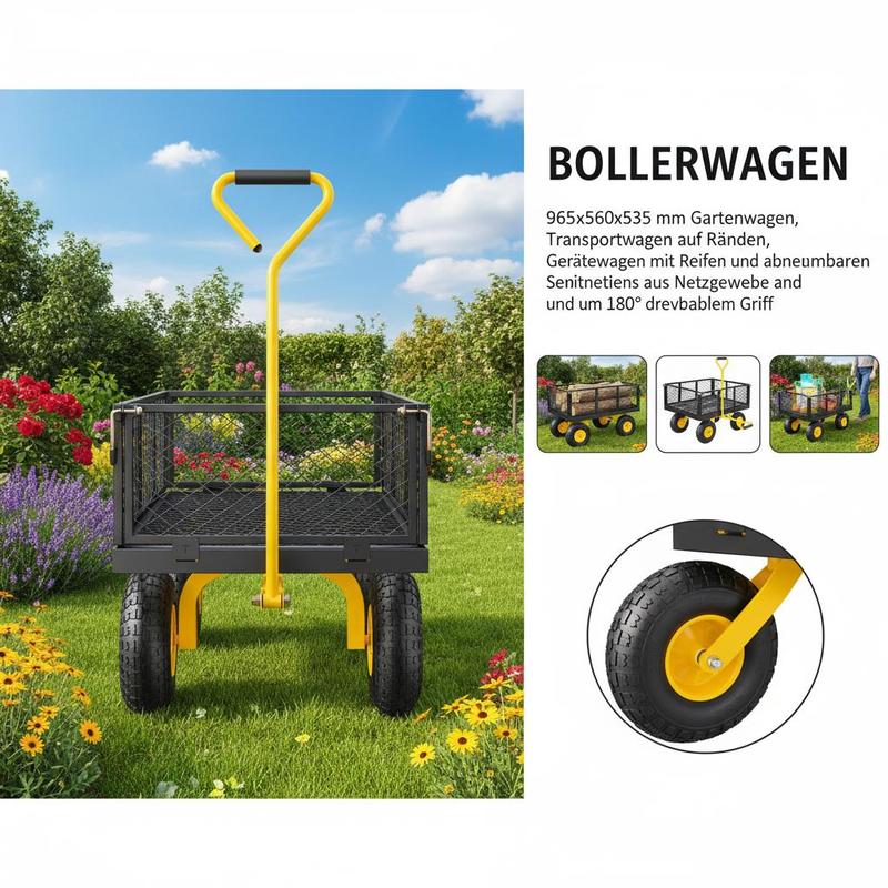 Steel Garden Cart 900 Lbs For  - Heavy Equipment Tires incelemesi ve fiyatı