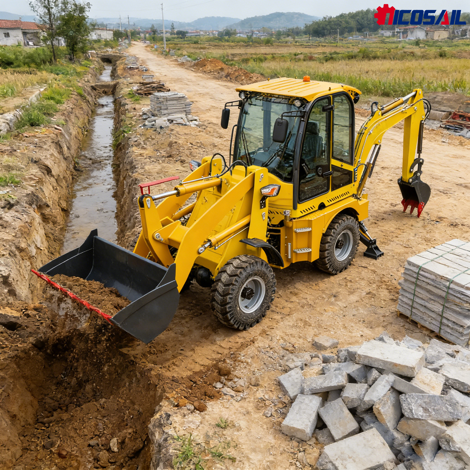 Mini Backhoe Loader 4WD Euro 5 - Tractor Backhoe incelemesi ve fiyatı