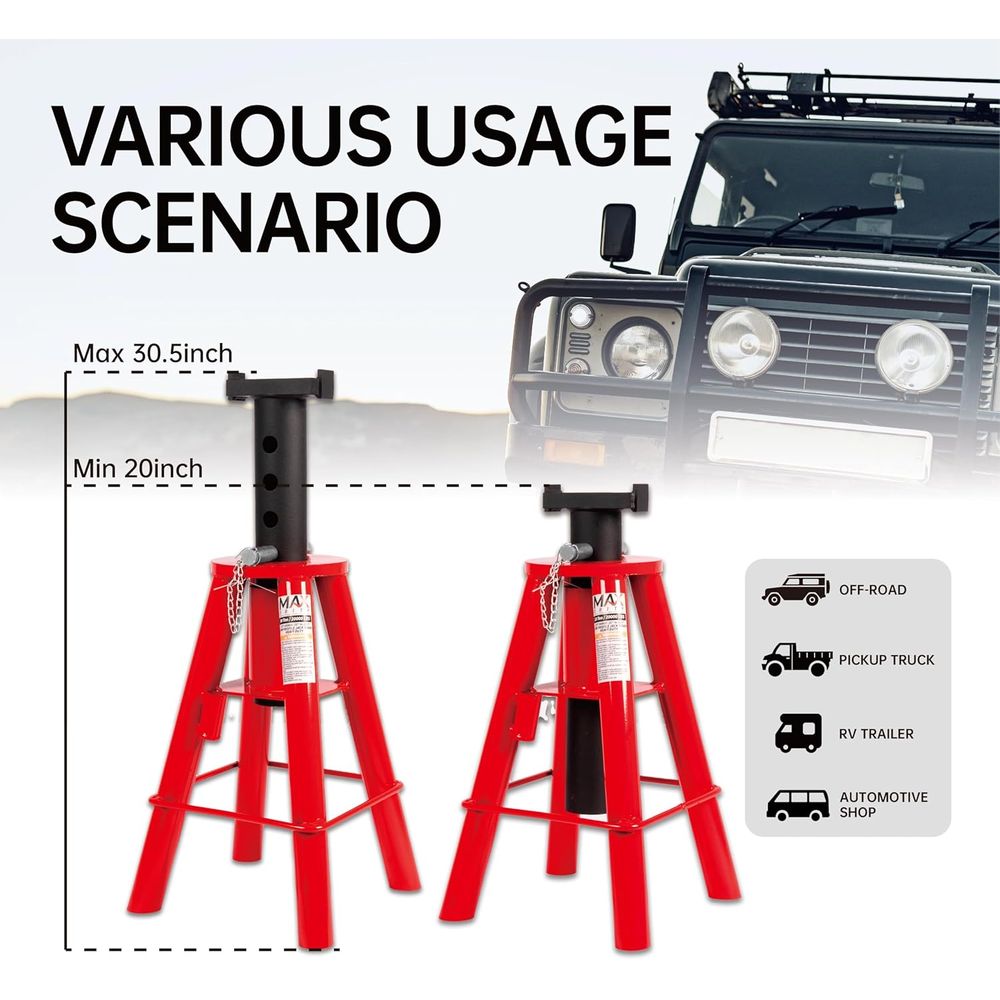 10 Ton Capacity Heavy-Duty Med - Heavy Equipment Jack Stands incelemesi ve fiyatı