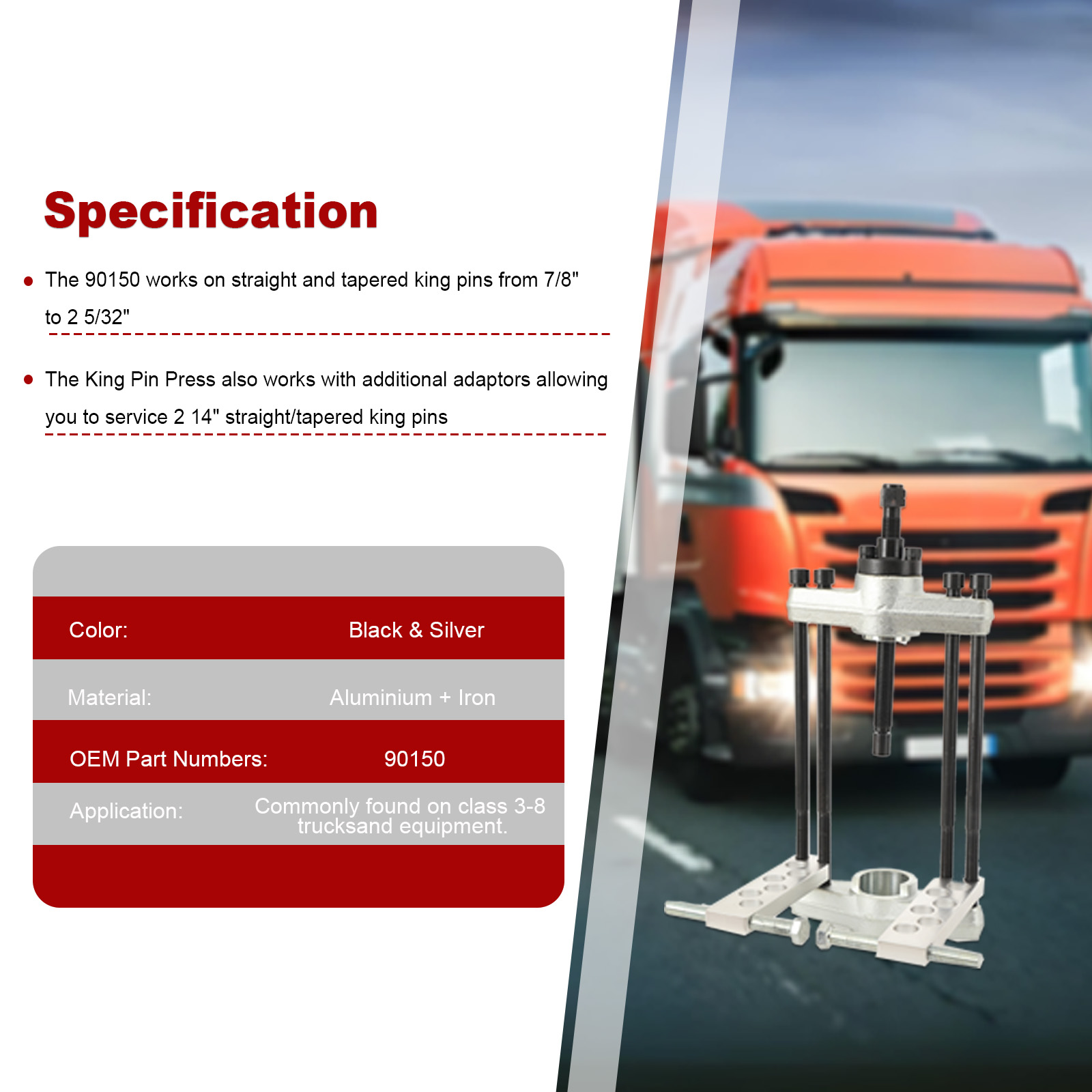 King Pin Press for Medium and  - Heavy Equipment Truck incelemesi ve fiyatı