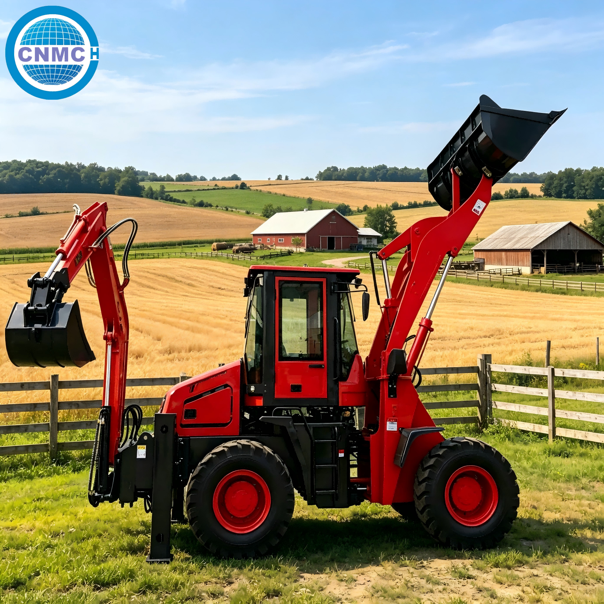 CNMC 6 Ton 4x4 Wheel Excavator - Tractor Backhoe incelemesi ve fiyatı